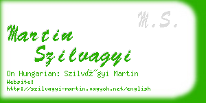 martin szilvagyi business card